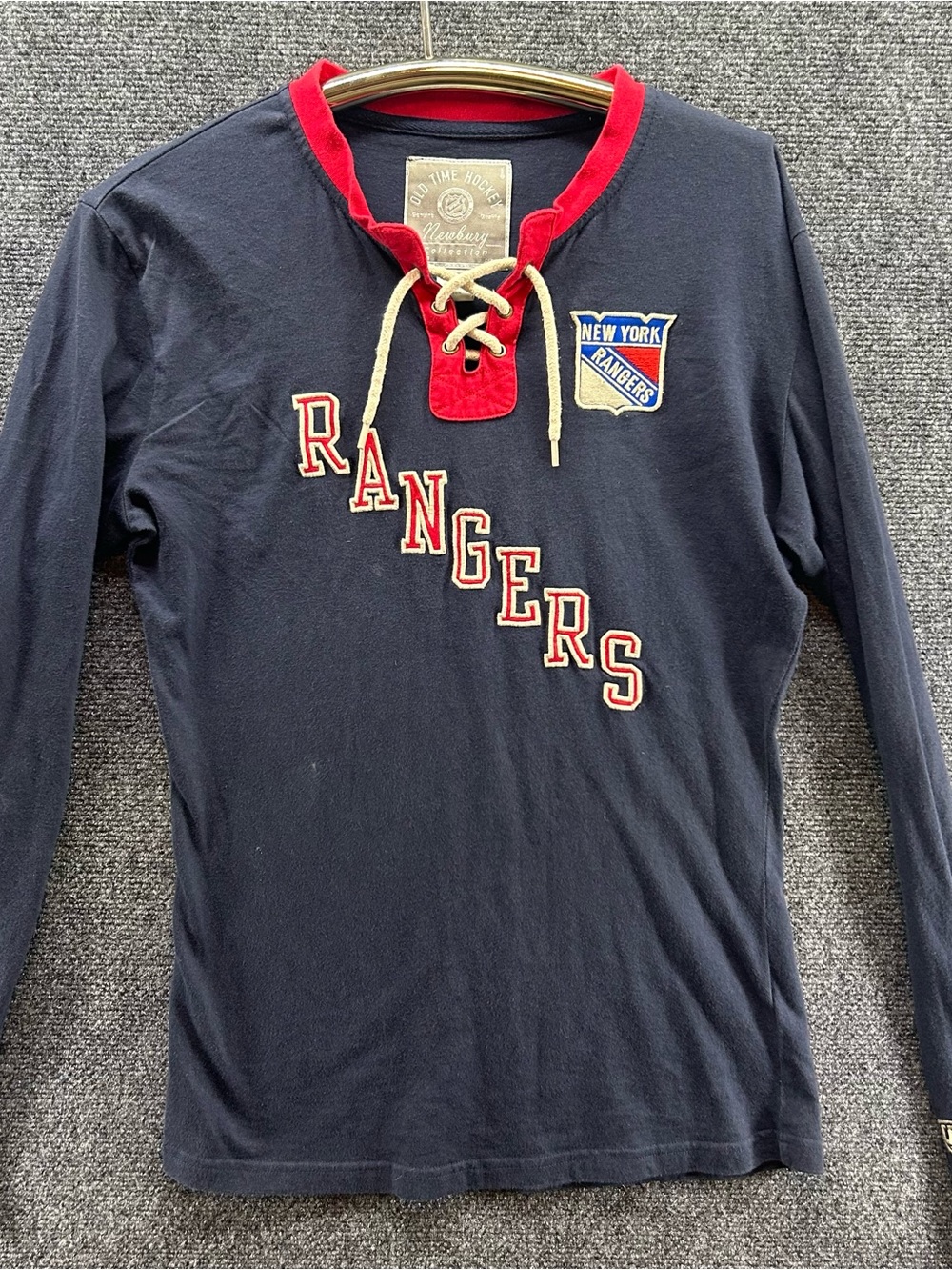 New York Rangers Lace-Up L/S Shirt Womens Med Old Time Hockey Collection Retro